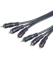 Goobay AVK 607-500 5.0m componente ( YPbPr) cable de vídeo 5 m 3 x RCA Negro