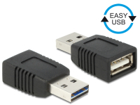 DeLOCK 65520 tussenstuk voor kabels USB 2.0 A Zwart
