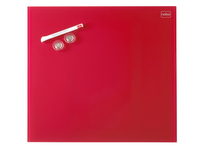 Nobo Tableau magnétique rouge en verre Diamond 300x300, conditionnement retail