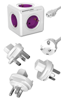 Allocacoc PowerCube ReWirable USB Verlängerungskabel 1 m 4 AC-Ausgänge Violett, Weiß