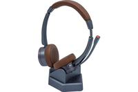 Dacomex DXBT5-PB2SPK écouteur/casque Sans fil Arceau Bureau/Centre d'appels Micro-USB Bluetooth Socle de chargement Marron, Gris