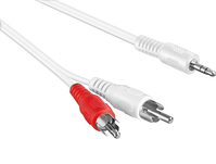 Tragant 85307 Audio-Kabel 0,5 m 2 x RCA 3.5mm Rot, Weiß