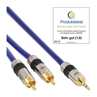 InLine Audio Cable Premium 2x RCA male / 3.5mm male gold plated 0.5m
