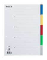 Biella PP Register Numerischer Registerindex Papier Blau, Orange, Rot, Gelb