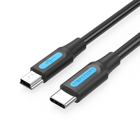 Vention Cable USB 2.0 Tipo-C COWBG/ USB Tipo-C Macho - MiniUSB Macho/ 1.5m/ Negro