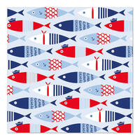 PAPSTAR 20 Servietten, 3-lagig 1/4-Falz 33 cm x 33 cm "School of Fish"