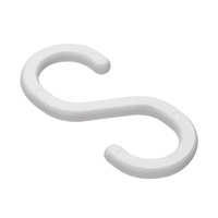 Befestigungshaken / S-Haken aus Kunststoff | weiß 55 mm