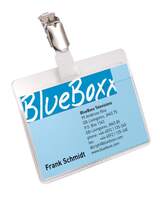 Durable Visitor Name Badge with Clip 60 x 90mm - Transparent - Pack of 25