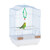 Relaxdays Vogelkäfig mit Zubehör, HxBxT: 49,5 x 35 x 32 cm, Käfig für Wellensittiche & Kanarienvögel, hellblau/weiß