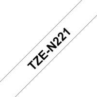 BROTHER szalag TZe-N221, Fehér alapon Fekete, Nem laminált, 9mm 0.35", 8 méter