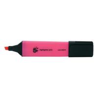 5 Star Office Highlighter Chisel Tip 1-5mm Line Pink [Pack 12]