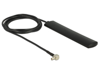 LTE Antenne TS-9 Stecker 3 dBi omnidirektional starr schwarz Klebemontage, Delock® [12479]