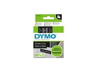 DYMO D1 Ruban d'étiquette, 12 mm x 7 m, blanc/noir