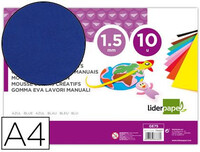 Goma Eva Liderpapel Din A4 60G/M2 Espesor 1,5Mm Azul Paquete de 10 Hojas