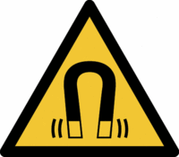 Sicherheitskennzeichnung - Warnung vor magnetischem Feld, Gelb/Schwarz, 10 cm