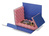 Wellpapp-Chipbox, 200 x 140 x 50 mm, blau, mit 20 mm rosa Innenschaum