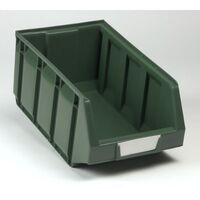 Open fronted storage bin made of polyethylene