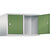Altillo CLASSIC, 2 compartimentos, anchura de compartimento 400 mm, gris luminoso / verde reseda.