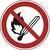 Verbotsschild, Feuer, offenes Licht und Rauchen verboten, Alu, Durchm. 200 mm
