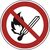 Verbotsschild, Feuer, offenesLicht und Rauchen verboten, Folie, Durchm. 200 mm