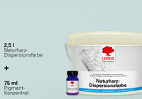 LEINOS Set Wandfarbe - 2,5l Naturharz-Dispersionsfarbe 660 + 75ml Pigment-Konzentrat 668.323 Ultramarin-Blau
