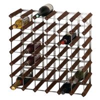 Wine Rack Holder Bottle Shelf Container - Dark oak effect - 42 bottle