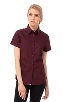 Chef Works Ladies Cool Vent Chefs Shirt Merlot with New Useful Features