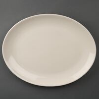 Olympia Ivory Oval Coupe Plates Made of Porcelain - 330mm Pack of 6