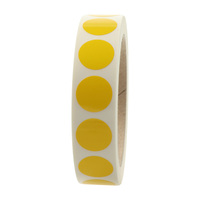 Markierungspunkte Ø 20 mm, gelb, 1.000 runde Etiketten auf 1 Rolle/n, 3 Zoll (76,2 mm) Kern, Folienpunkte permanent, Verschlussetiketten