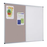 Combination noticeboard and dry-wipe whiteboards - Felt/Dry-wipe whiteboards, 1800 x 1200, grey