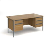 Essential office rectangular desk with two fixed pedestals