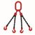 System 80 chain slings, 2m reach - with sling hooks, four 7mm chains
