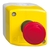 Control station, Harmony XALD, XALK, plastic, yellow lid, 1 red mushroom push button 40mm, turn to release, 1NC