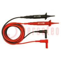 Test leads; Urated: 1kVDC; Inom: 500mA; Len: 1.5m; red and black