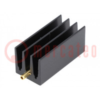 Heatsink: extruded; grilled; TO220; black; L: 35mm; W: 16mm; H: 16mm