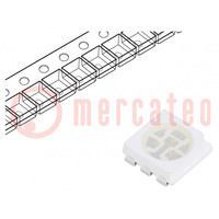 LED; SMD; 5050,PLCC6; blue; 3lm; 810÷1250mcd; 5.4x5x1.5mm; 120°