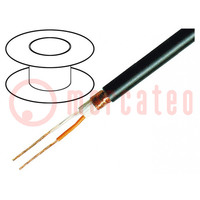 Wire: microphone cable; 2x0.25mm2; black; OFC; -15÷70°C; PVC