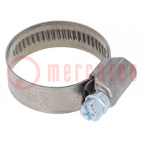 Worm gear clamp; W: 9mm; Clamping: 20÷32mm; chrome steel AISI 430