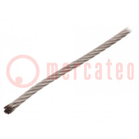 Rope; acid resistant steel A4; Ørope: 5mm; L: 50m; 443kg