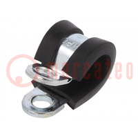 Fixing clamp; ØBundle : 8mm; steel; Cover material: EPDM; DL; W1