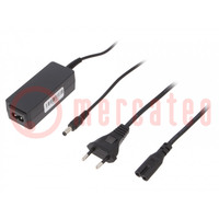 Power supply: switched-mode; 12VDC; 2A; Out: 5,5/2,1; 24W; 0÷40°C