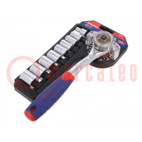 Wrenches set; 6-angles,socket spanner,adjustable; steel; 10pcs.