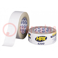 Tape: duct; W: 48mm; L: 25m; Thk: 0.3mm; white; natural rubber; 12%