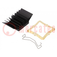 Heatsink: extruded; grilled; BGA; black; L: 29mm; W: 29mm; H: 14.5mm