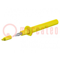 Probe tip; 32A; yellow; Tip diameter: 4mm; Socket size: 4mm