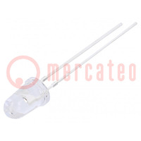 LED; 5mm; rosso; 5800÷7000mcd; 30°; Frontale: convesso; 2,1÷2,6V