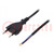 Cable; 2x0.75mm2; CEE 7/16 (C) plug,wires; PVC; 2m; black; 2.5A