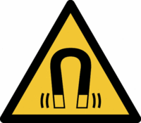 Sicherheitskennzeichnung - Warnung vor magnetischem Feld, Gelb/Schwarz, 31.5 cm