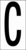 Buchstaben - C, Weiß, 88 x 38 mm, Baumwoll-Vinylgewebe, Selbstklebend, B-500