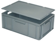 Auflagedeckel für Euronorm-Stapelbehälter, LxB 600 x 400 mm, in Grau | KB0379